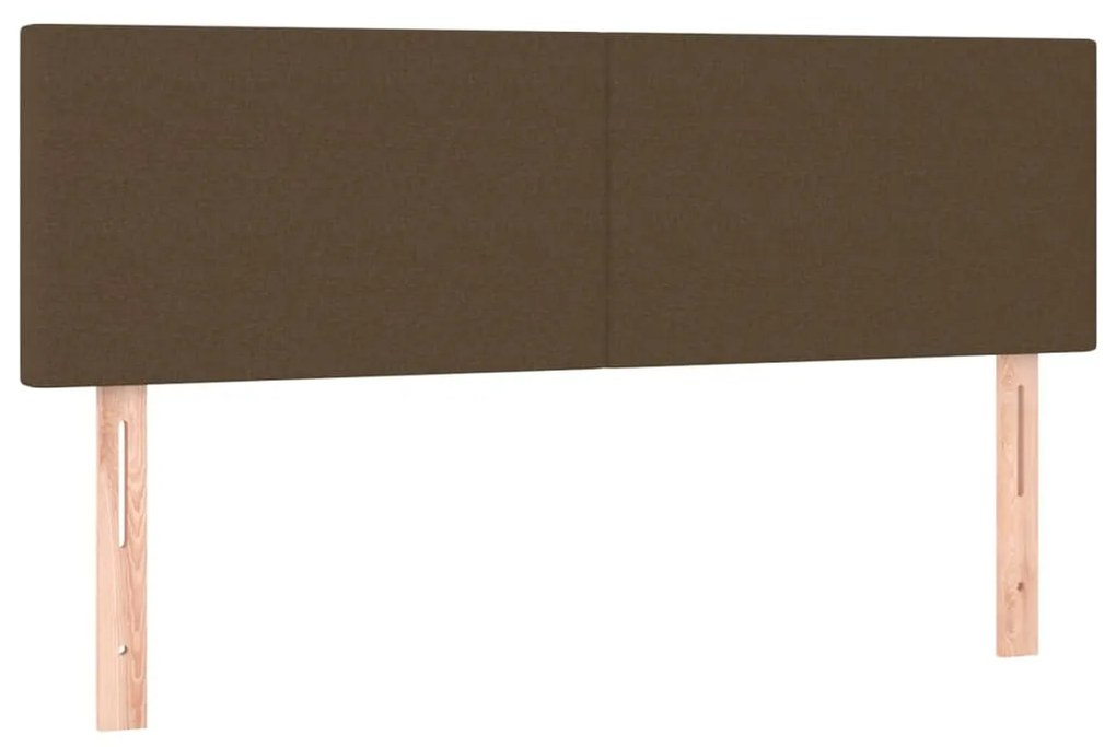 barna szövet rugós és LED-es ágy matraccal 140x190 cm