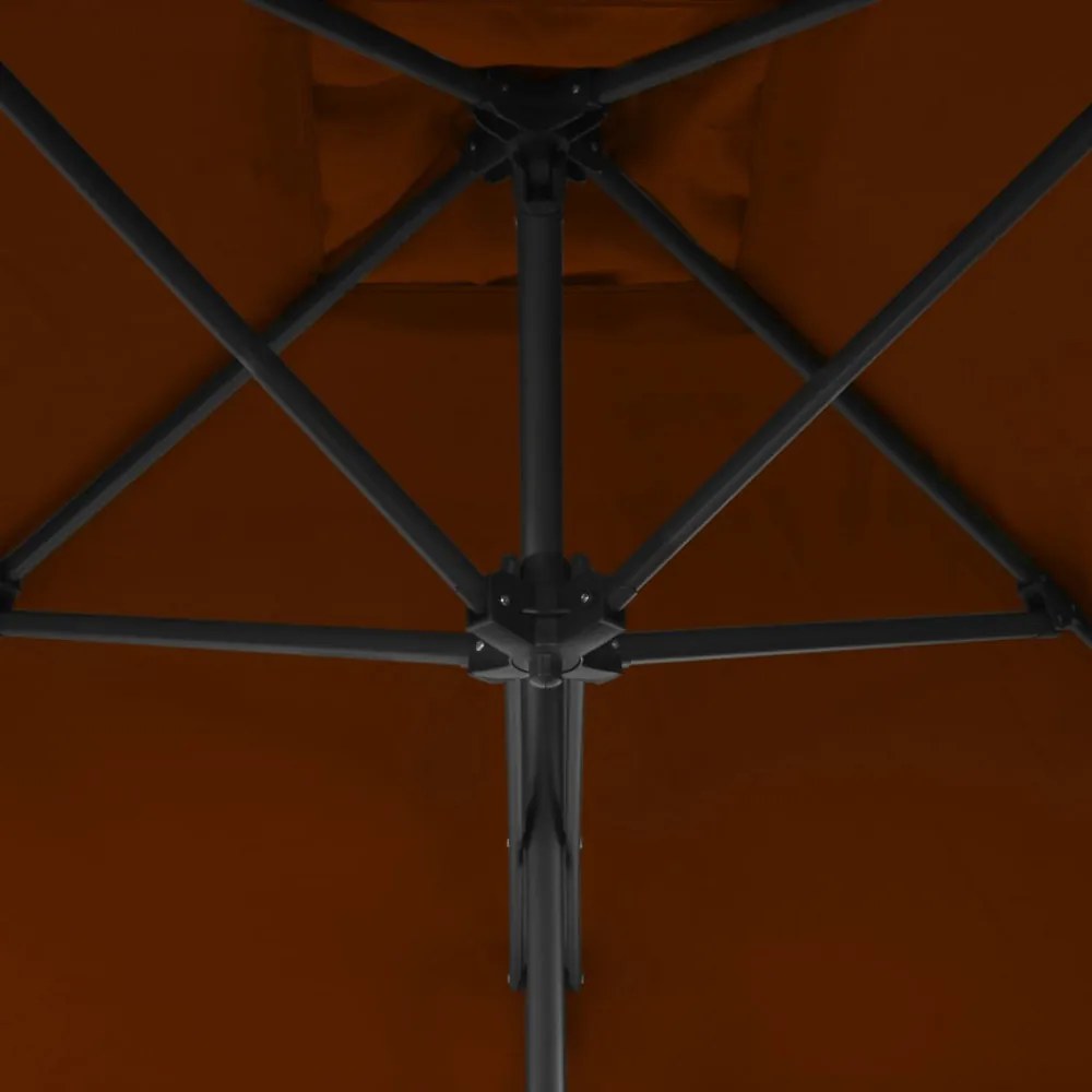 terrakotta kültéri napernyő acélrúddal 300 x 230 cm