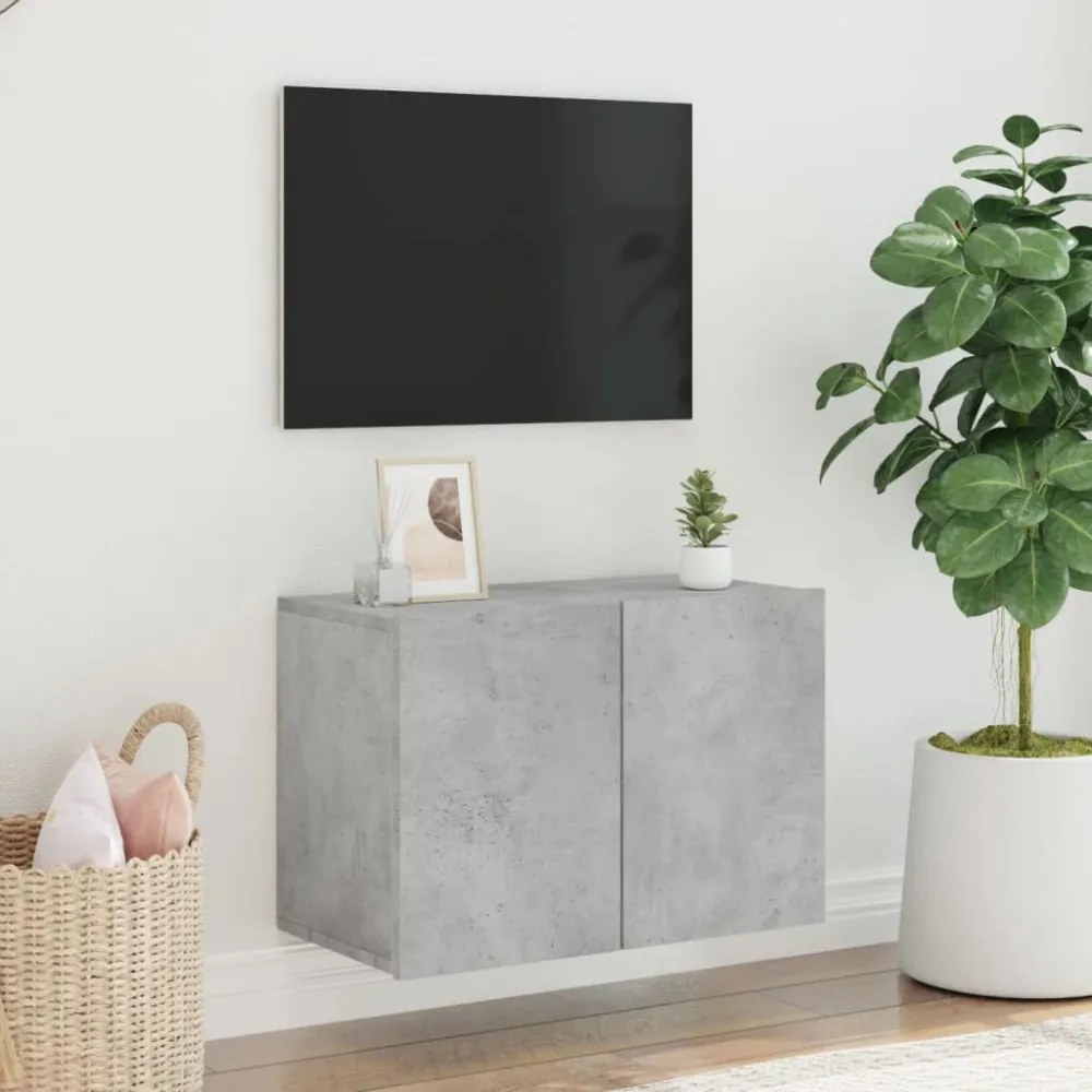 betonszürke falra szerelhető TV-szekrény 60 x 30 x 41 cm