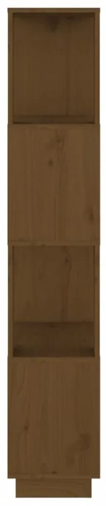 mézbarna tömör fenyőfa könyvszekrény/térelválasztó 51x25x132 cm
