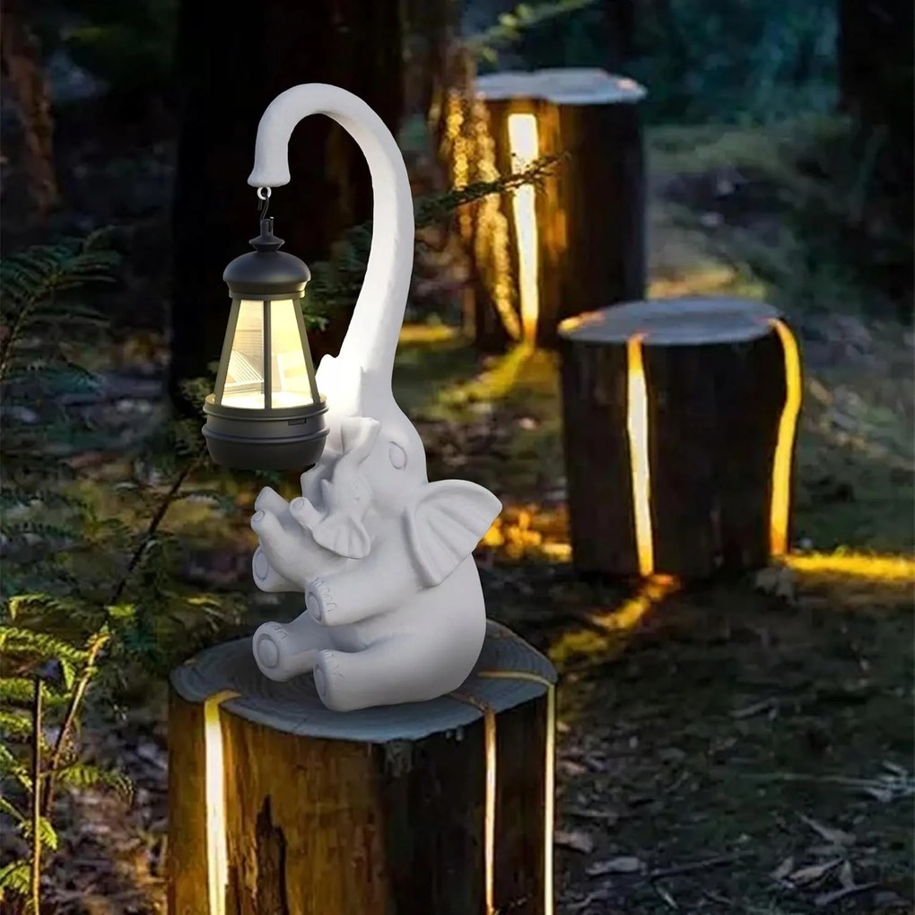 Elefánt napelemes lámpa kültéri és beltéri kerti dekoráció