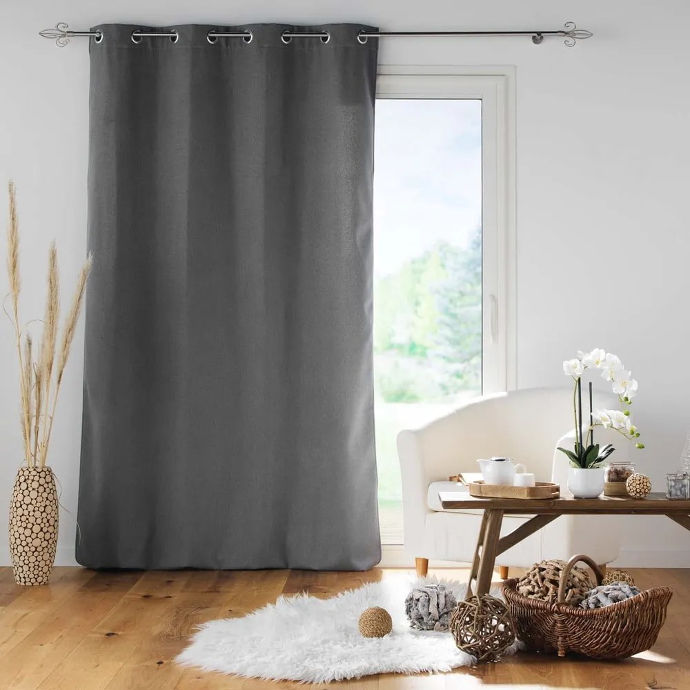 Antracitszürke hangszigetelő függöny 140x260 cm Jupiter – douceur d'intérieur