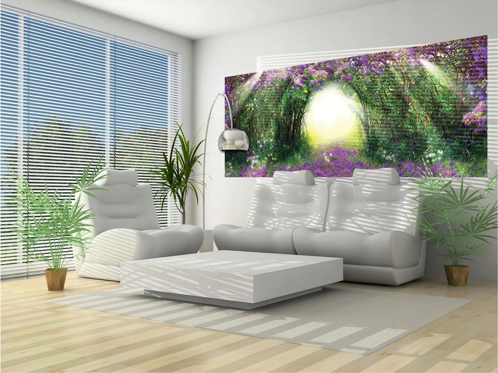 Flizelin fotótapéta Virágos ösvény Provence és öko stílus 250x104 +ragasztó