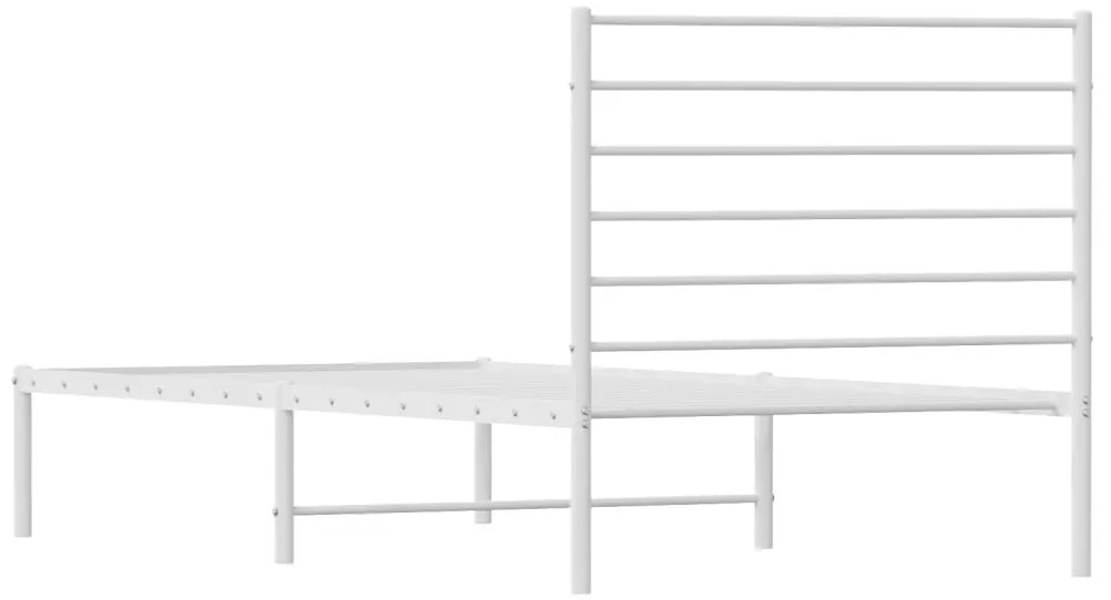 fehér fém ágykeret fejtámlával 80x200 cm