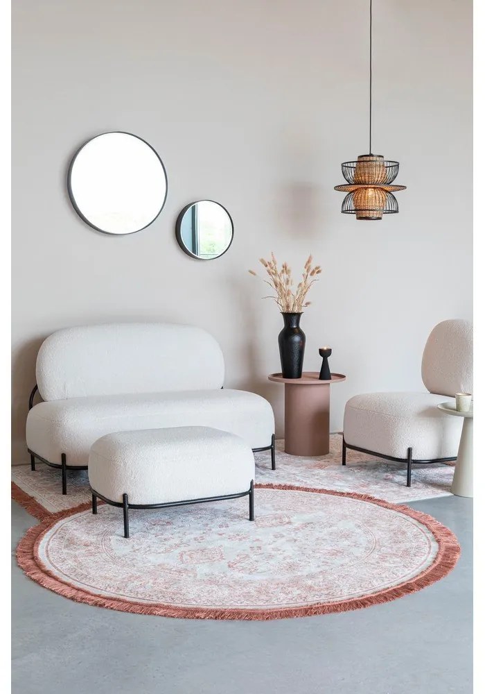 Krémszínű buklé kanapé 125 cm Polly – White Label