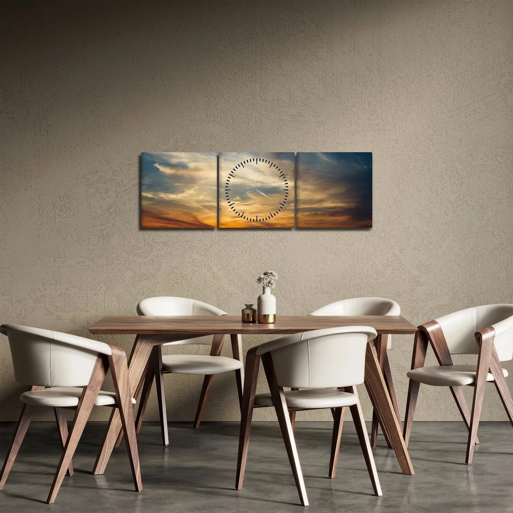 Naplemente képe (órával) (90x30 cm)