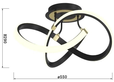 Wofi 9134-104 - LED Dimmelhető felületre szerelhető csillár INDIGO LED/44W/230V