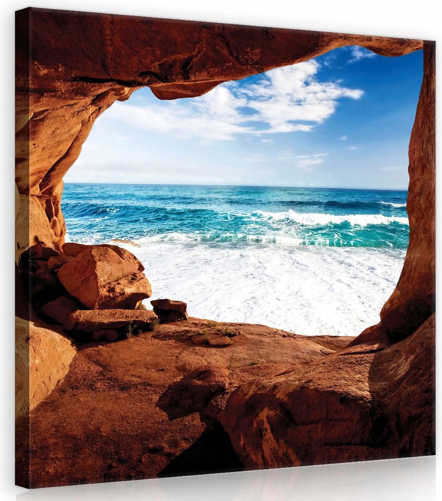 Vászonkép 80x80 Tengeri Odüsszeia – Kék elmélkedések a sziklás tengerparton