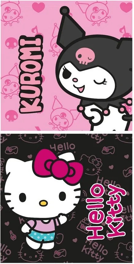 Hello Kitty Magic Duo fürdőlepedő, strand törölköző 70x140 cm (Fast Dry)