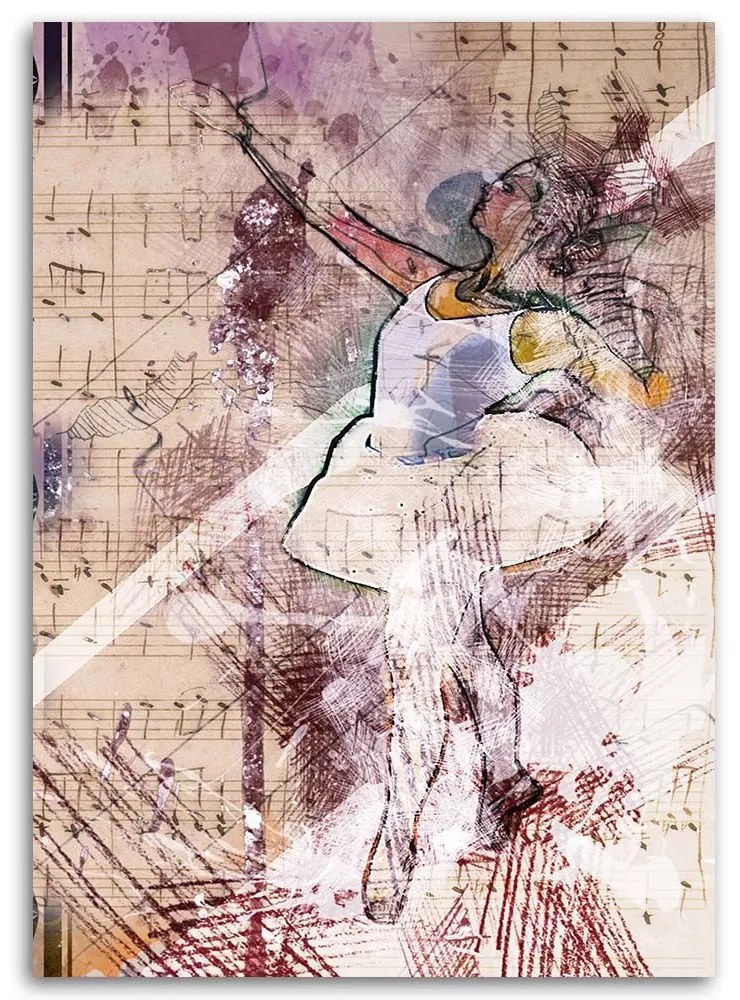 Gario Vászonkép Balerina fehér ruhában Méret: 70 x 100 cm