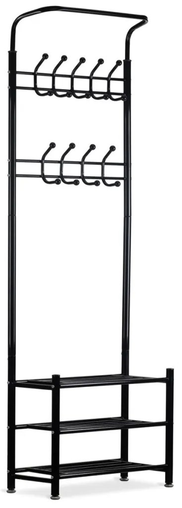 Álló ruhafogas cipőtartóval fekete