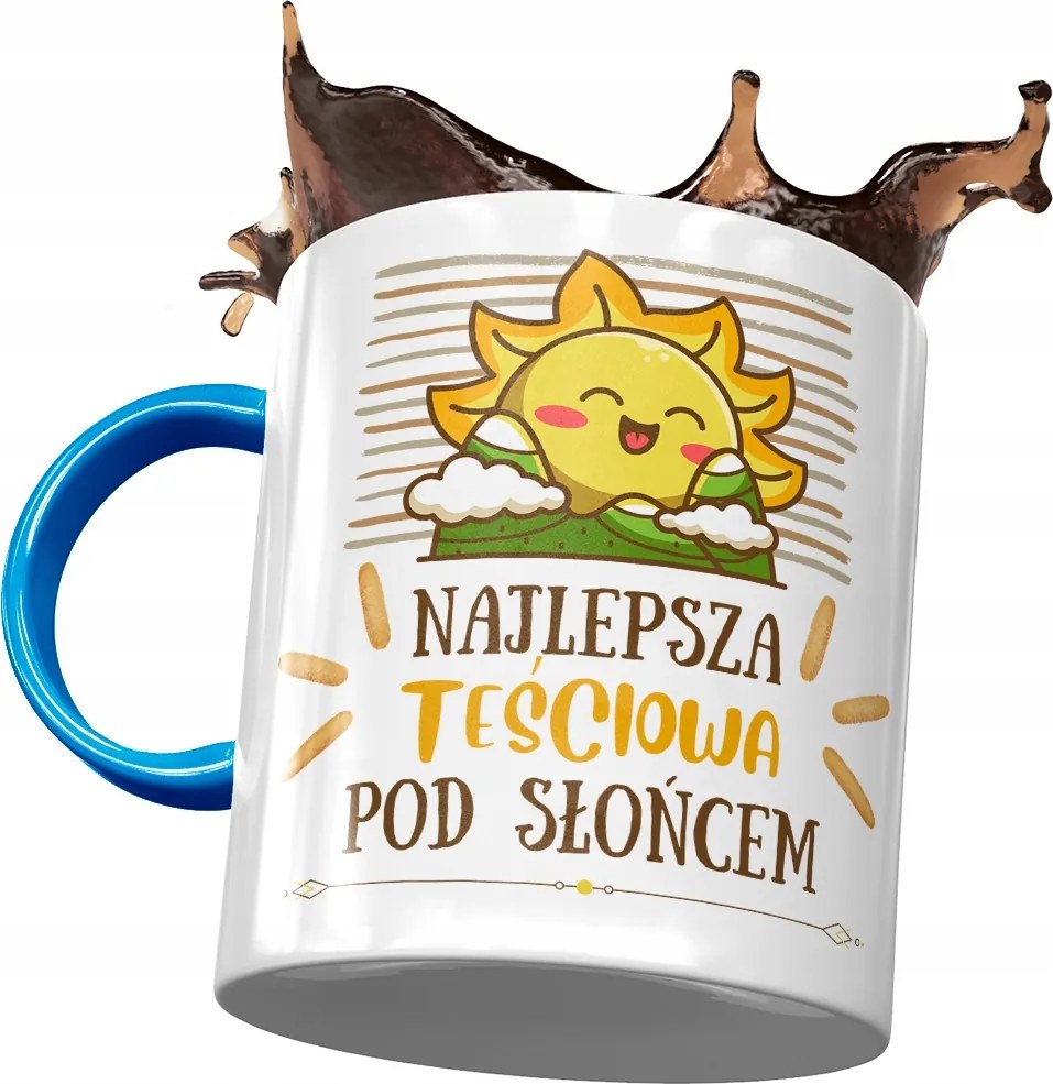 Kék bögre anyósnak, fényképes nyomott mintás ajándék