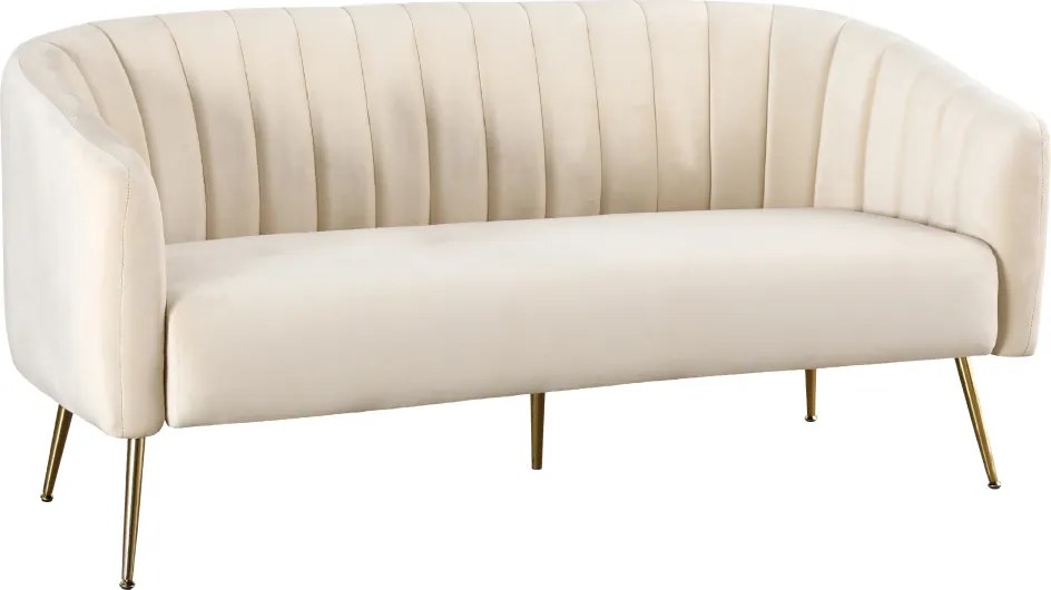 Design 3-as ülés kanapé, bézs Velvet szövet/gold króm-arany, BAGY