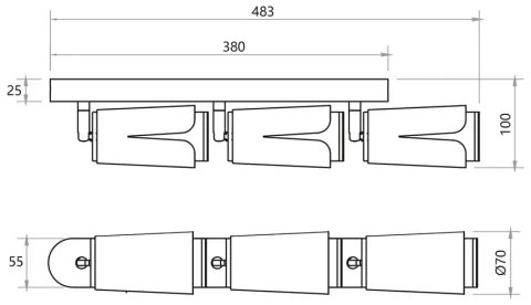 Spotlámpa FLOWER 3xGU10/8W/230V fekete