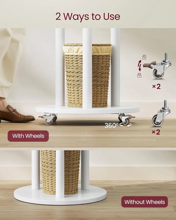 Szabadon álló fogasállvány 175 cm, ruhafa 11 akasztóval, felhőfehér