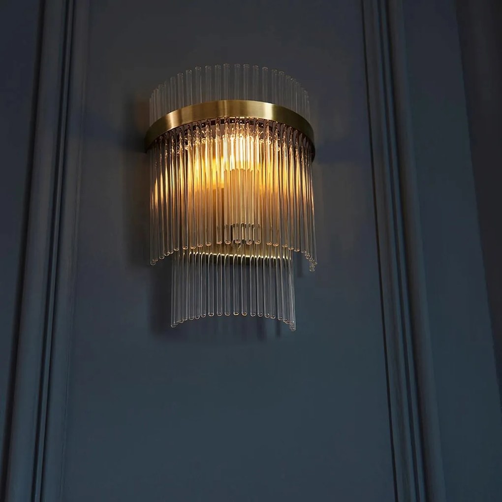 Endon glamour modern fali lámpa marietta antik sárgaréz átlátszó end99168