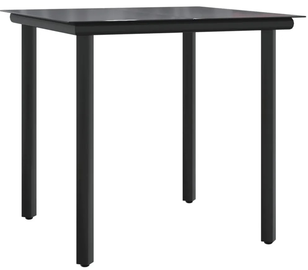 5 részes fekete polyrattan kerti étkezőgarnitúra párnákkal