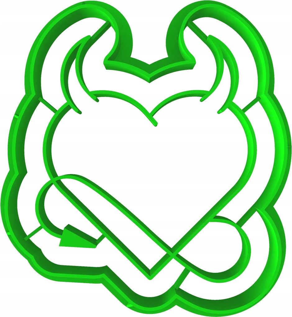 Prémium Mézeskalács lyukasztó Valentin Napra Ördögszív 8cm