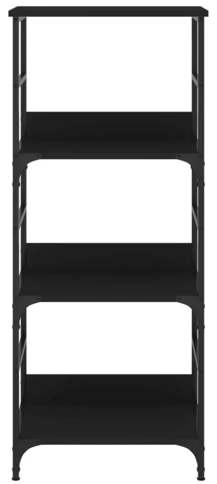 fekete szerelt fa könyvespolc 50 x 33 x 117,5 cm