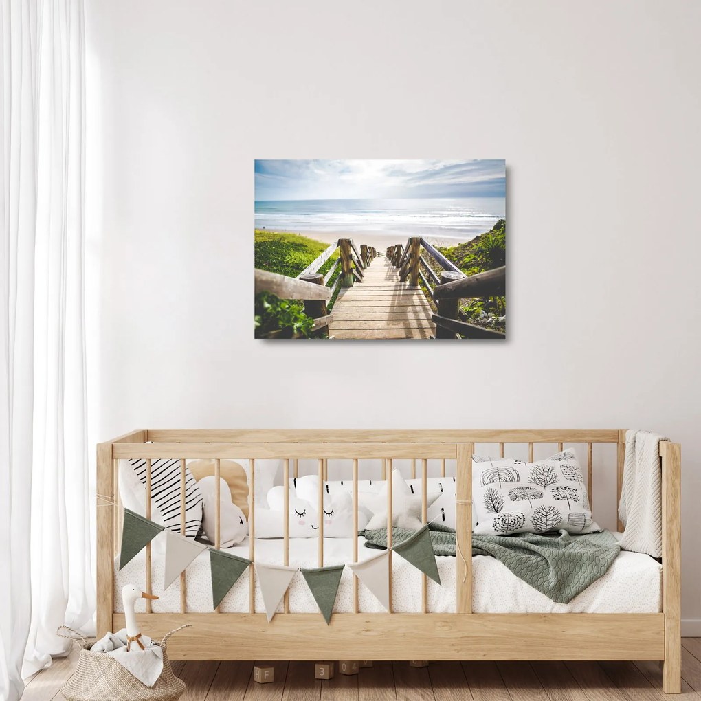Kép - Bejárat a strandra (üvegen) (70x50 cm)