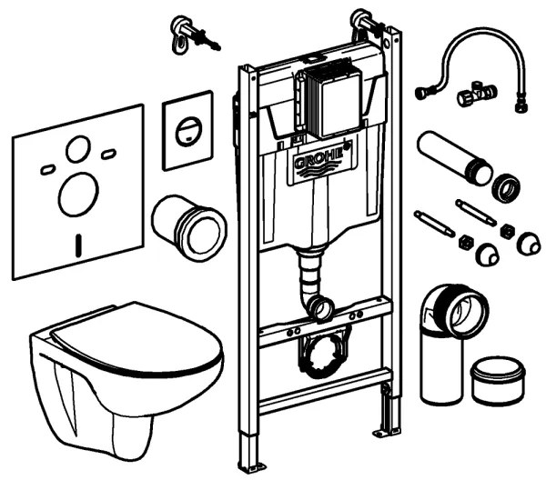 GROHE 39900000 - SOLIDO 6 az 1-ben szett 1,13 m kerámia/fehér