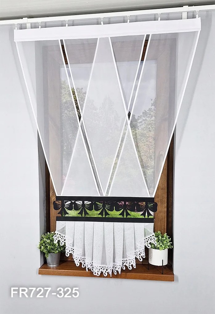 V panelfüggöny Modern panel fekete áttört mintával 150cm FR727-325