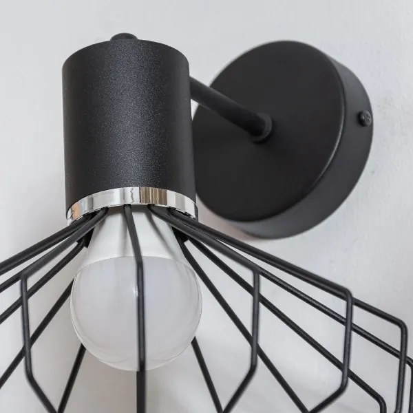 Fali lámpa SOLANO 1xE27/15W/230V fekete/fényes króm