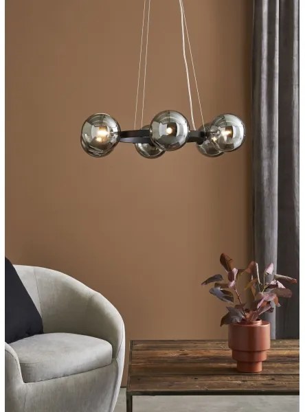 Markslöjd 108051 - Csillár zsinóron CIRCLE 6xG9/20W/230V fekete