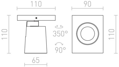RED - Design Rendl - R12912 - Fali spotlámpa KENNY 1xGU10/35W/230V