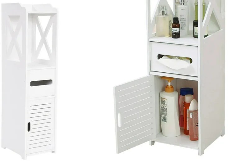 Keskeny fürdőszobai szekrény