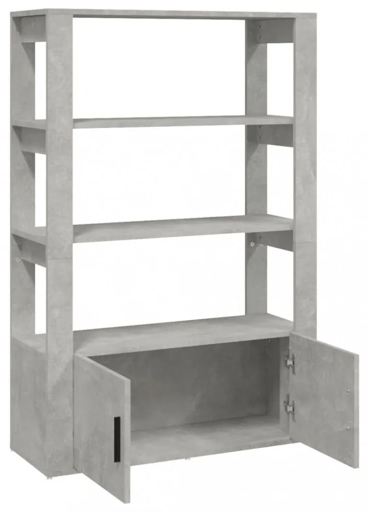 betonszürke szerelt fa tálalószekrény 80x30x119,5 cm