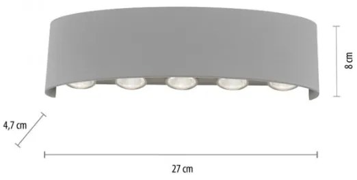 Paul Neuhaus 9489-21- LED Kültéri fali lámpa CARLO 10xLED/0,8W/230V IP54