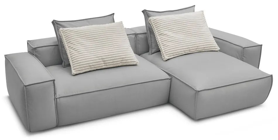 Világosszürke bőrutánzat sarokkanapé (variálható) Boheme – Bobochic Paris