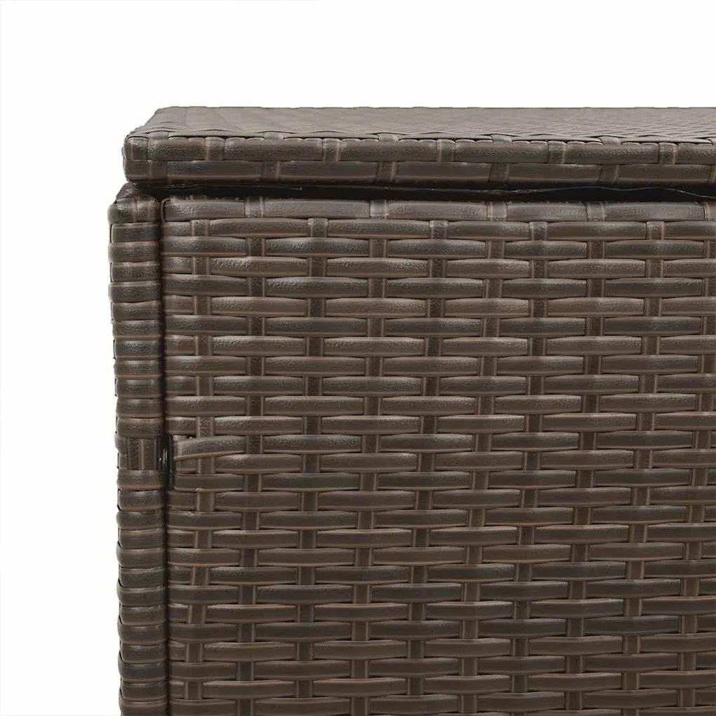 Barna Polyrattan Kerti Tárolóláda 110X50X58 Cm