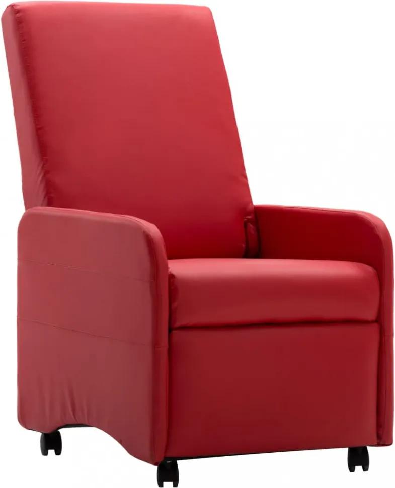 Piros dönthető műbőr fotel
