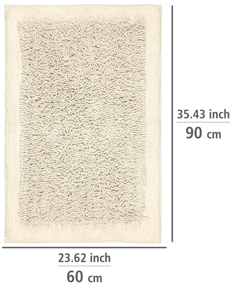 Krémszínű textil fürdőszobai kilépő 60x90 cm Sidyma – Wenko