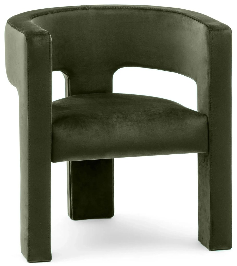 Sötétzöld design fotel ALPAH B VELVET