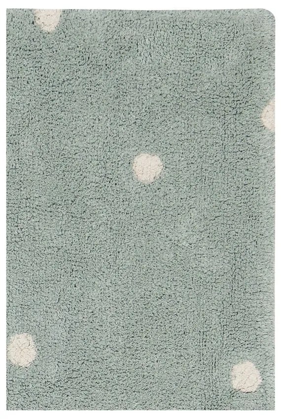 Mentazöld mosható kézi szövésű pamut gyerek szőnyeg 100x150 cm Mini Dot Blue Sage – Lorena Canals