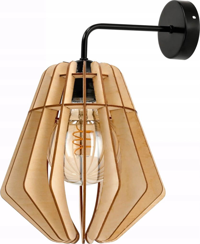 Fali lámpa fix egyenes Loft lámpabúra Gyémánt fa 1x E27