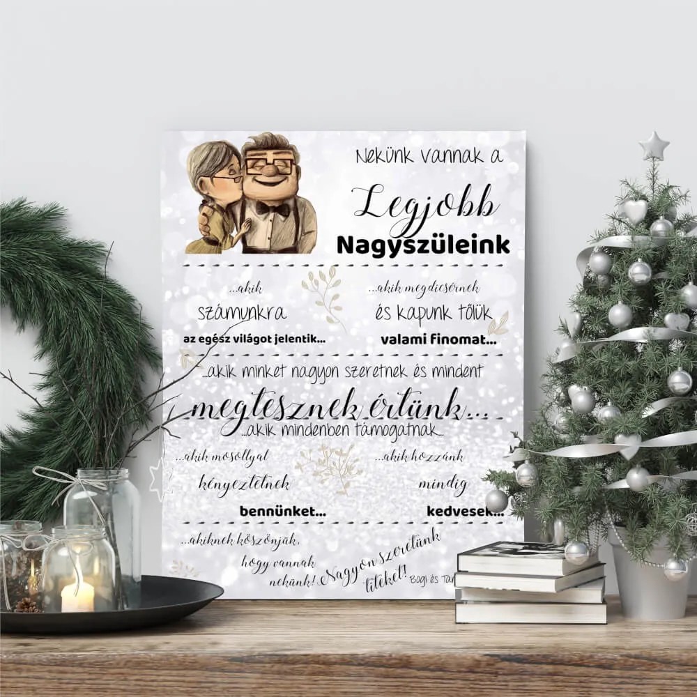 INSPIO Ajándék nagyszülőknek - Szeretetnyilvánító tábla nagymamának és nagypapának karácsonyra.