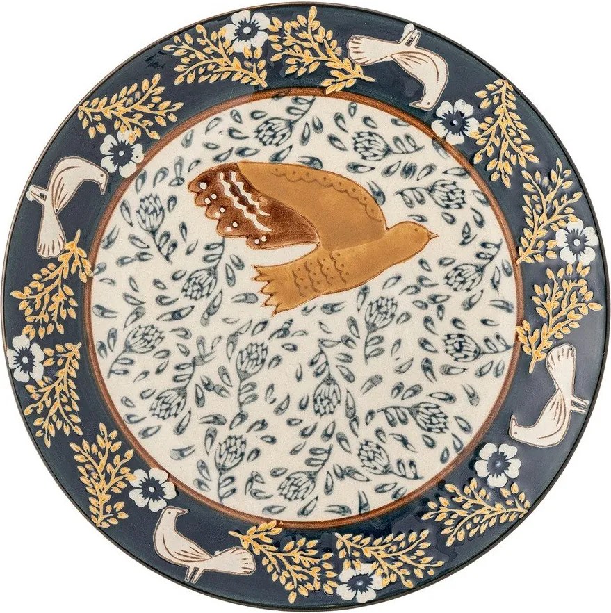 Kék kőedény desszertes tányér ø 16 cm Hezha – Bloomingville