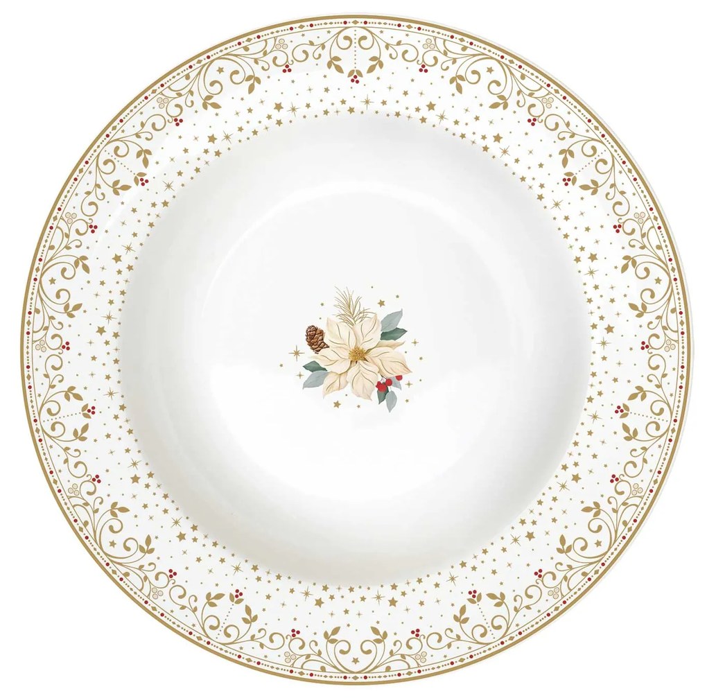 Karácsonyi porcelán étkészlet 18 részes White Elegance