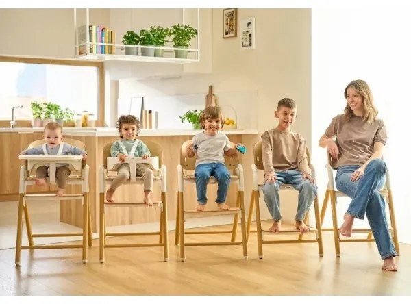 Lionelo - 3 az 1-ben gyerek etetőszék CELIA Fehér natúr fa