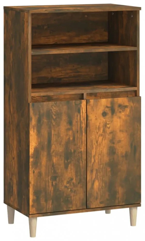 füstös tölgy színű szerelt fa magasszekrény 60 x 36 x 110 cm