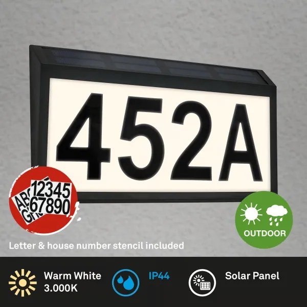Briloner 3797015 - LED napelemes házszám LED/0,5W/1,2 IP44