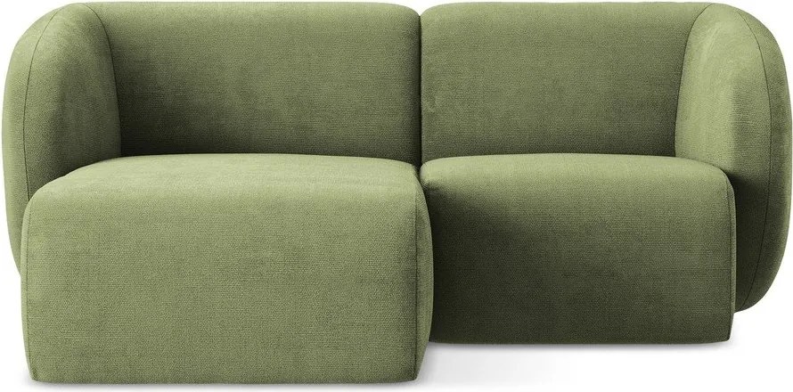 Zöld zsenília sarokkanapé (bal oldali-heverő résszel) Lani – Makamii