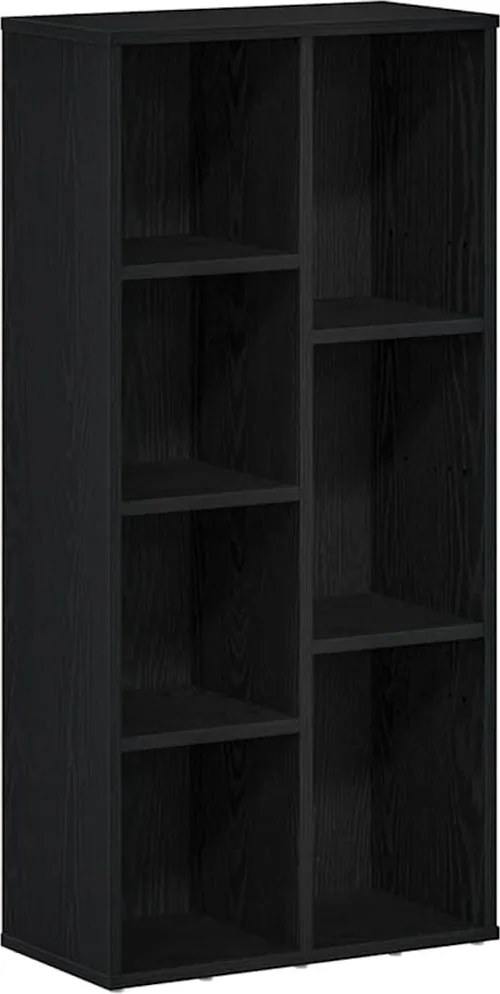 vidaXL fekete tölgy szerelt fa könyvespolc 50x25x104 cm