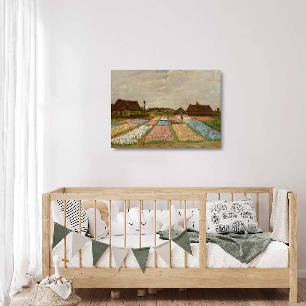 Üveg kép - Vincent van Gogh, Flower Beds in Holland, reprodukciók (70x50 cm)