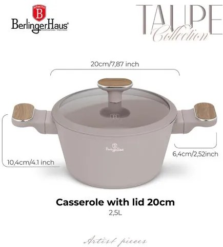 BerlingerHaus Lábas fedővel (2,6 L) Taupe Collection BH/8338