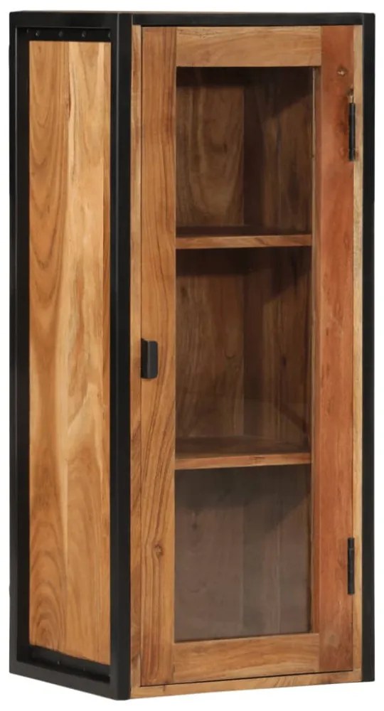 tömör akácfa és vas fürdőszobai fali szekrény 40 x 30 x 90 cm